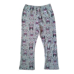 Mystic Apparel Mint Green Soft & Plush Bunny Drawstring Pajama Pants Women's XL